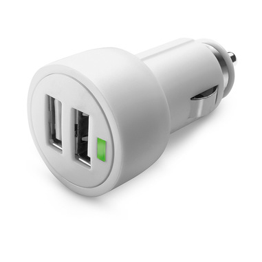 Cellularline Dual USB Micro Car Charger - Fast Charge iPad And iPhone Caricabatterie veloce auto 15W per due dispositivi Bianco