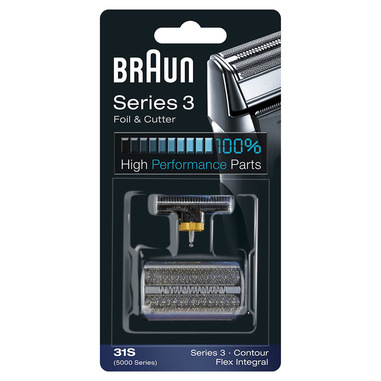 Braun Series 3 Testina di ricambio 31S color argento - Compatibile con i rasoi della Serie 3