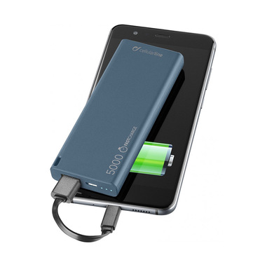 Cellularline FreePower Slim 5000 - Universale Caricabatterie portatile ultrasottile Blu