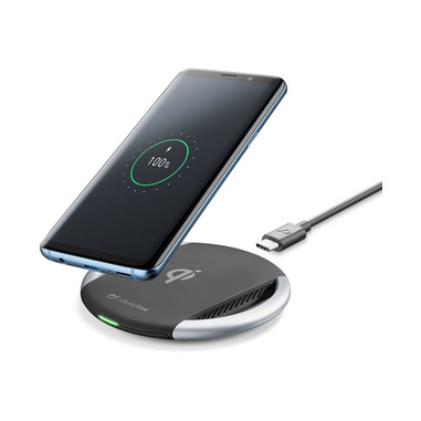 Cellularline Wireless Fast Charger Pad - Samsung, Apple and other Wireless Smartphones Wireless pad 10W con alimentatore incluso Nero