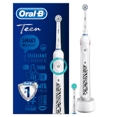 Oral-B Teen Spazzolino Elettrico Ricaricabile SmartSeries Sensi Ultrathin per Teenager, Bianco