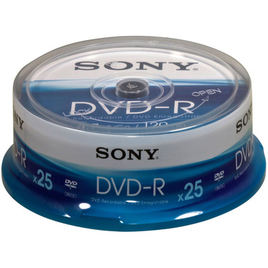 Sony DVD-R Spindle 4,7 GB 25 pz