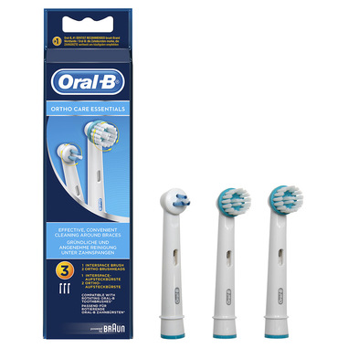 Oral-B Testina Di Ricambio Ortho Care Essentials, Confezione Da 3