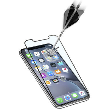 Cellularline Second Glass Ultra Capsule - iPhone XR Vetro temperato ultra resistente da bordo a bordo Nero.Trasparente