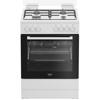 Beko FBE62011WC cucina a libera installazione bianca, 60x60cm, piano gas, forno elettrico ventilato, grill elettrico, 72 Lt, Сlasse A