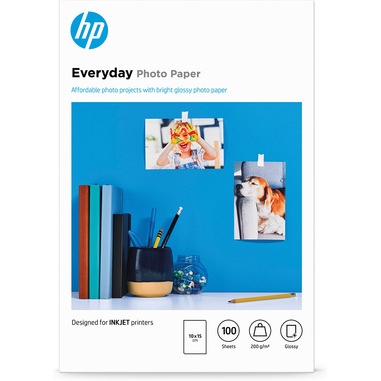 HP Carta fotografica Everyday, lucida, 200 g/m2, 10" x 15" (101 x 152 mm), 100 fogli