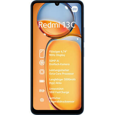 Xiaomi Redmi 13C 17,1 cm (6.74") Doppia SIM Android 13 4G USB tipo-C 8 GB 256 GB 5000 mAh Blu, Blu marino