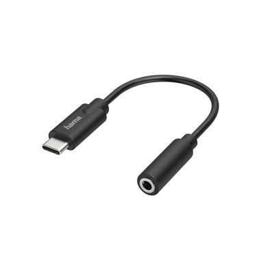 hama cavo adattatore usb type c / presa jack 3.5 mm, 0,10 mt, nero