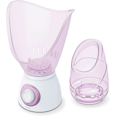 Beurer FS 60 Sauna per il Viso Multifunzione 3 in 1, Pulizia del Viso, Aromaterapia e Inalazione con Serbatoio per Essenze Profumate, 2 Livelli di Potenza e Bicchiere Graduato