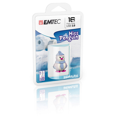 Emtec Miss Penguin unità flash USB 16 GB USB tipo A 2.0 Blu, Porpora, Bianco