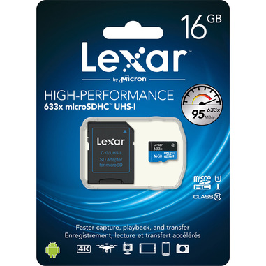Lexar High-Performance 633x microSDHC/microSDXC UHS-I memoria flash 16 GB Classe 10