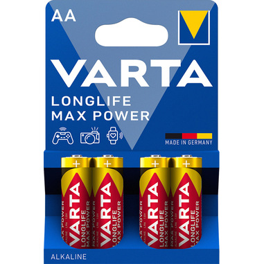 Varta Longlife, Batteria Alcalina, AA, Mignon LR6, 1.5V, Blister da