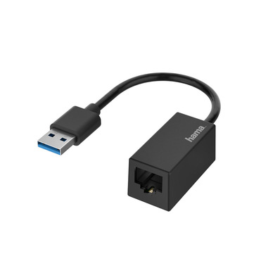 Hama Adattatore USB 3.0 M / 8p8c F (RJ 45), Fast Ethernet LAN 10/100/1000, Gigabit, nero