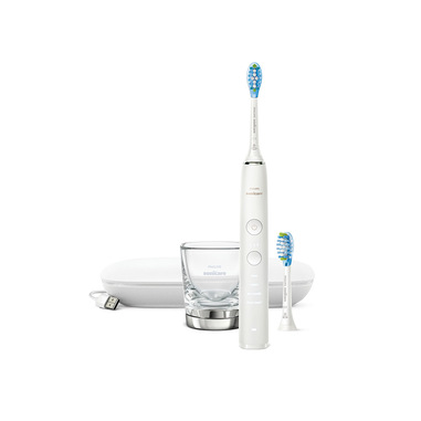 Philips Sonicare Diamond Clean 9000 Spazzolino Elettrico Sonico Bianco con App, con custodia da viaggio HX9913/17