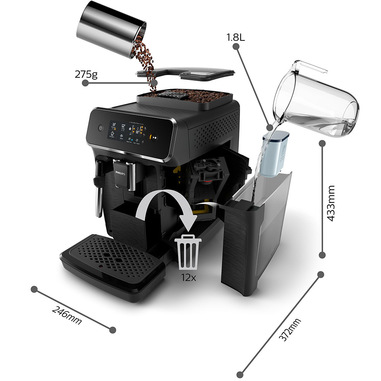 Philips 1200 Macchina da caffè elettrica automatica Macchina per caffè  espresso 1,8 L