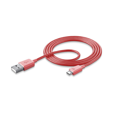 Cellularline Data Cable #Stylecolor - Micro USB Cavo per la ricarica e sincronizzazione dei dati colorato Rosso