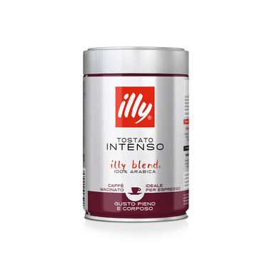Illy Barattolo da 250g di caffè macinato per Espresso Tostato INTENSO