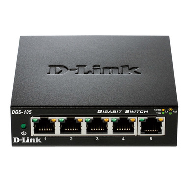 D-Link DGS-105 Non gestito L2 Gigabit Ethernet (10/100/1000) Nero