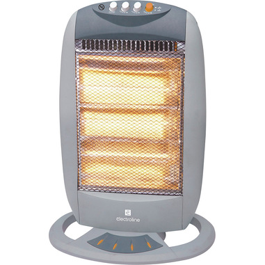 Electroline HHE125P stufetta elettrica Interno Grigio 1200 W Riscaldatore di ambienti elettrico alogeno