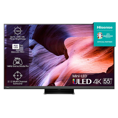 Hisense TV Mini-LED ULED 4K Ultra HD 55” 55U8KQ, Smart TV VIDAA U7, QLED Display 144Hz, Wifi, Retroilluminazione Mini-LED, Local Dimming, HDR Dolby Vision IQ, Quantum Dot Colour, 144Hz Game Mode PRO, Dolby Atmos 2.1.2