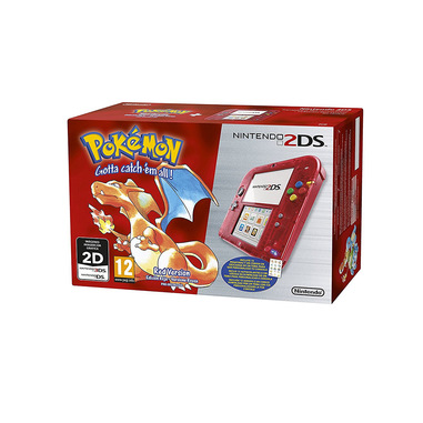 Nintendo 2DS Special Edition: Pokémon Red Version console da gioco portatile Rosso, Trasparente 8,97 cm (3.53") Touch screen Wi-Fi