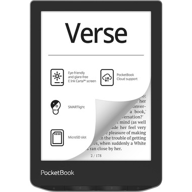 PocketBook Verse lettore e-book 8 GB Wi-Fi Nero, Argento