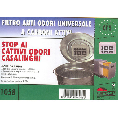 Elettrocasa CF5 accessorio per cestino immondizia Nero Filtro Odorsorb