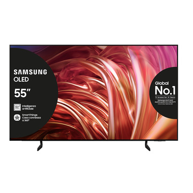 Samsung TV OLED 4K 55” QE55S85DAEXZT Smart TV Wi-Fi Graphite Black 2024, Processore NQ4 AI GEN2, Self-illuminating pixels, Contour Design, Dolby Atmos