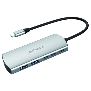 Mediacom MD-C324 hub di interfaccia USB 2.0 Type-C 5000 Mbit/s Alluminio
