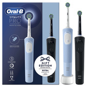 oral-b vitality pro duo adulto spazzolino rotante-oscillante nero, blu, bianco