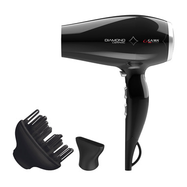 GA.MA Phon Diamond Ceramic: 2300 W, tecnologia agli ioni per capelli sani e senza crespo, componenti interni in ceramica, Motore DC leggero e silenzioso, 6 combinazioni di temperature e velocità, ideale per capelli fini e danneggiati, inclusa 1 bocchetta e 1 diffusore