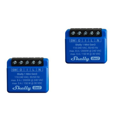 Shelly 1 Mini Gen3 interruttore elettrico Interruttore intelligente 1P Blu