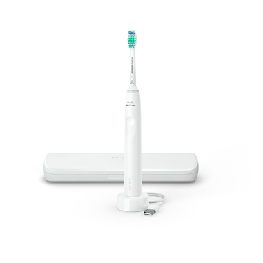 Philips 3100 series Sonicare Spazzolino Elettrico Sonico Bianco, con custodia da viaggio HX3673/13