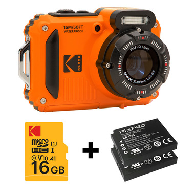 Kodak PIXPRO WPZ2OG6 fotocamera digitale 1/2.3" Fotocamera compatta 16,76 MP BSI CMOS 4608 x 3456 Pixel Nero, Arancione
