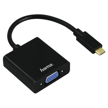 Hama Cavetto adattatore ingresso usb Type C / Uscita VGA, connettori dorati, Full HD, Nero, 3 stelle