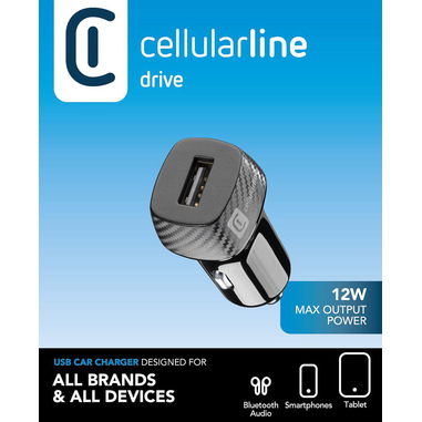 Cellularline USB Car Charger 12W Caricabatteria da auto USB 12W