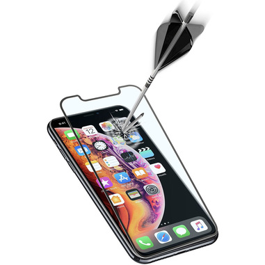 Cellularline Second Glass Ultra Capsule - iPhone XS Max Vetro temperato ultra resistente da bordo a bordo Nero.Trasparente