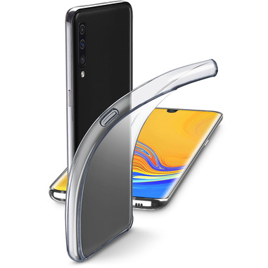 Cellularline Fine - Samsung Galaxy A70 Cover in gomma morbida ultra sottile e trasparente Trasparente