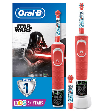 Oral-B Kids Spazzolino Elettrico Ricaricabile 1 Manico con Personaggi di Star Wars e 2 Testine. 3+ anni