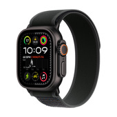 apple watch ultra 2 gps + cellular 49mm cassa titanio nero con nero trail loop - s/m