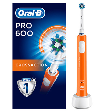 Oral-B PRO Spazzolino elettrico ricaricabile 600 CrossAction Orange Edition Braun