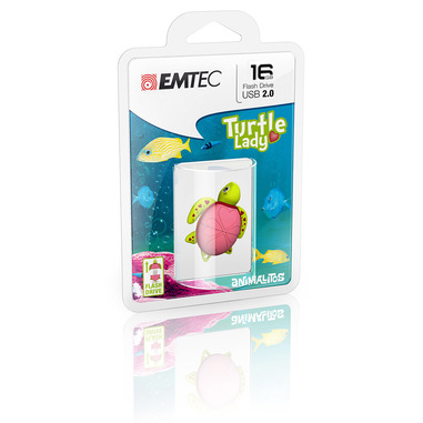 Emtec Turtle Lady unità flash USB 16 GB USB tipo A 2.0 Verde, Rosa