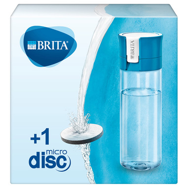 Brita Borraccia filtrante per acqua, Blu (0.6l) - incl. 1 filtro MicroDisc per la riduzione di cloro, erbicidi, pesticidi e impurità