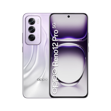 OPPO Reno12 Pro 5G AI Smartphone, Tripla fotocamera 50+50+8MP, Selfie 50MP, Display 6.7” 120HZ AMOLED FHD+, 5000mAh, RAM 12GB(Esp4GB/8GB/12GB)+ROM 512GB, [Versione Italia], Nebula Silver
