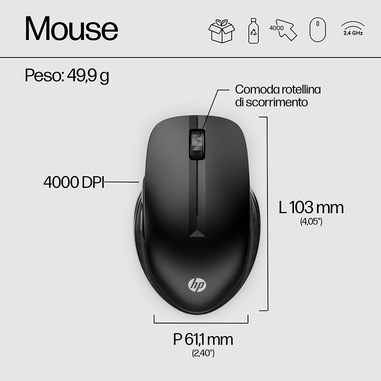 HP Mouse wireless 150  Mouse in offerta su Unieuro