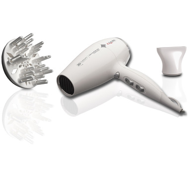 GA.MA Phon Diamond Ceramic: 2300 W, tecnologia agli ioni per capelli sani e senza crespo, componenti interni in ceramica, Motore DC leggero e silenzioso, 6 combinazioni di temperature e velocità, ideale per capelli fini e danneggiati, inclusa 1 bocchetta e 1 diffusore