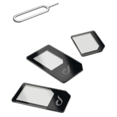Cellularline Universal Sim Adapters Kit di adattatori per micro SIM e nano SIM Nero