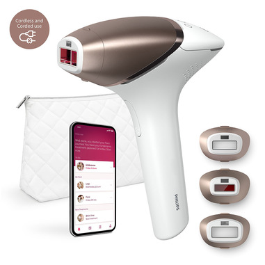 Philips Lumea Prestige 9000 Series Epilatore a luce pulsata con tecnologia SenseIQ, 3 Accessori Per Corpo, Viso e di precisione, Utilizzo Senza Filo BRI955/00