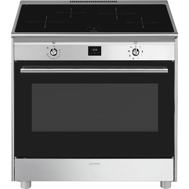 Smeg CG90CIXT cucina A Elettrico Piano cottura a induzione Nero, Acciaio inox