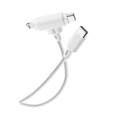 Cellularline Dual Cable Cavo USB-C con doppio connettore USB-C e Lightning